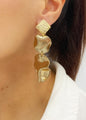 Gold Stones Dangling Earrings ORO06