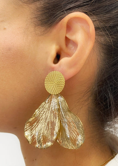 Golden Living Petals Earrings ORO08