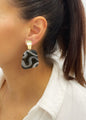 Pendientes negros con dorado  NER02