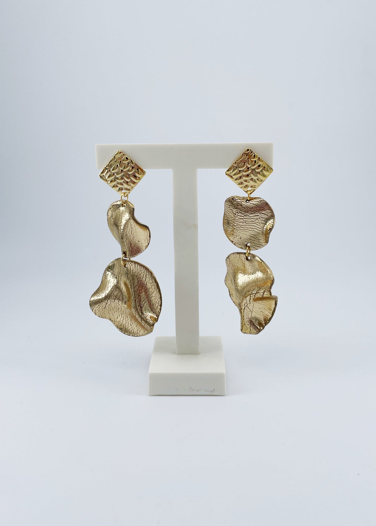 Gold Stones Dangling Earrings ORO06